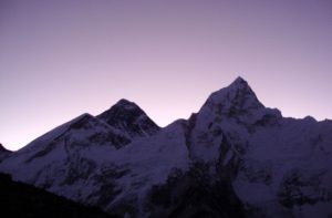 View of Everest at sunrise from Kala Patthar