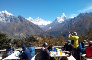 Breakfast, Lunch and dinner during Everest base camp trek Himalayas