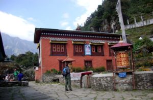 Buddhist Monastery Ghat Village in Everest base camp trek route