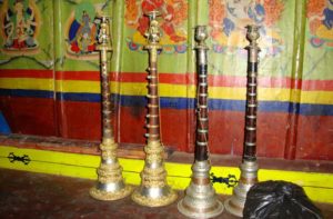 Tibetan Buddhist Musical Instruments at Tengboche Monastery for Sacred Music