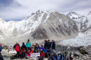 Everest base camp elevation 17,600 ft