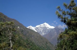 Hiking from Lukla to Namche Bazaar trek